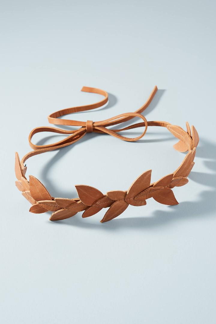 Anthropologie Sage Leaf Wrap Belt