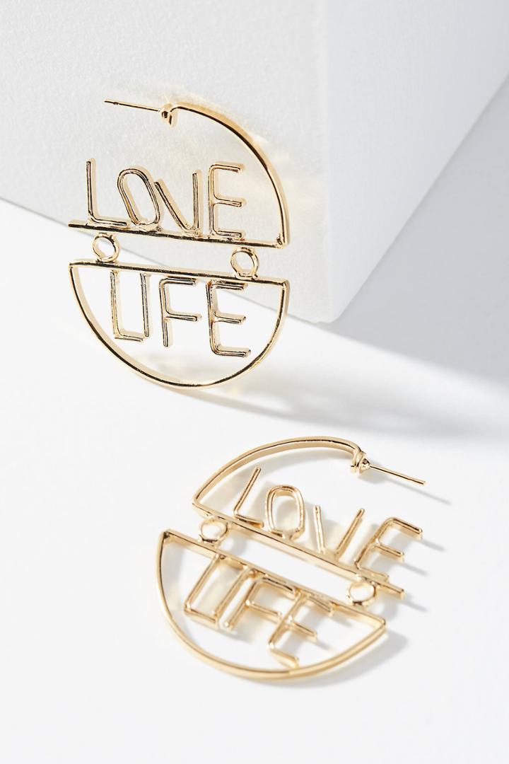 Antonio & Miranda Love Life Hoop Earrings