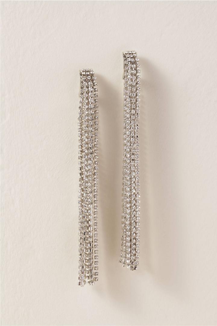 Anthropologie Crystal Fringe Earrings