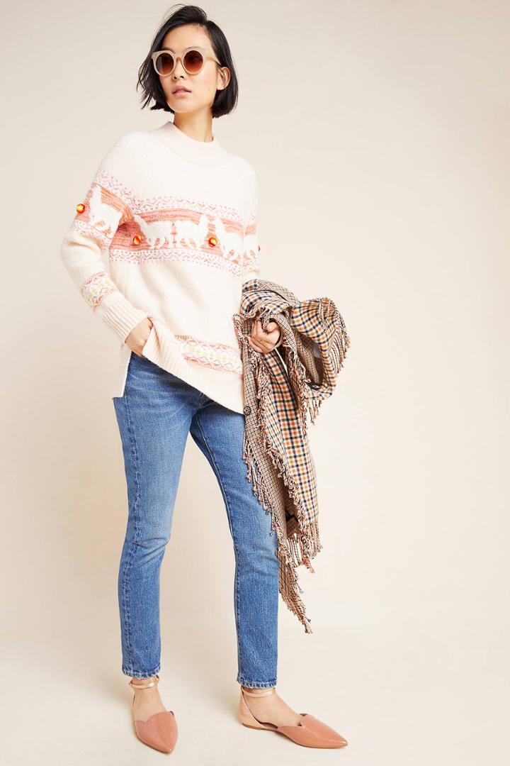 Anthropologie Aimee Pommed Alpaca Sweater