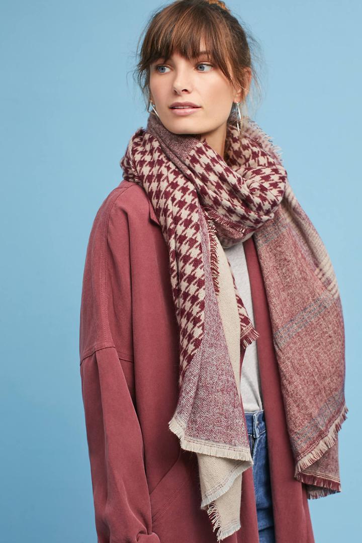 Anthropologie Houndstooth & Checkered Scarf