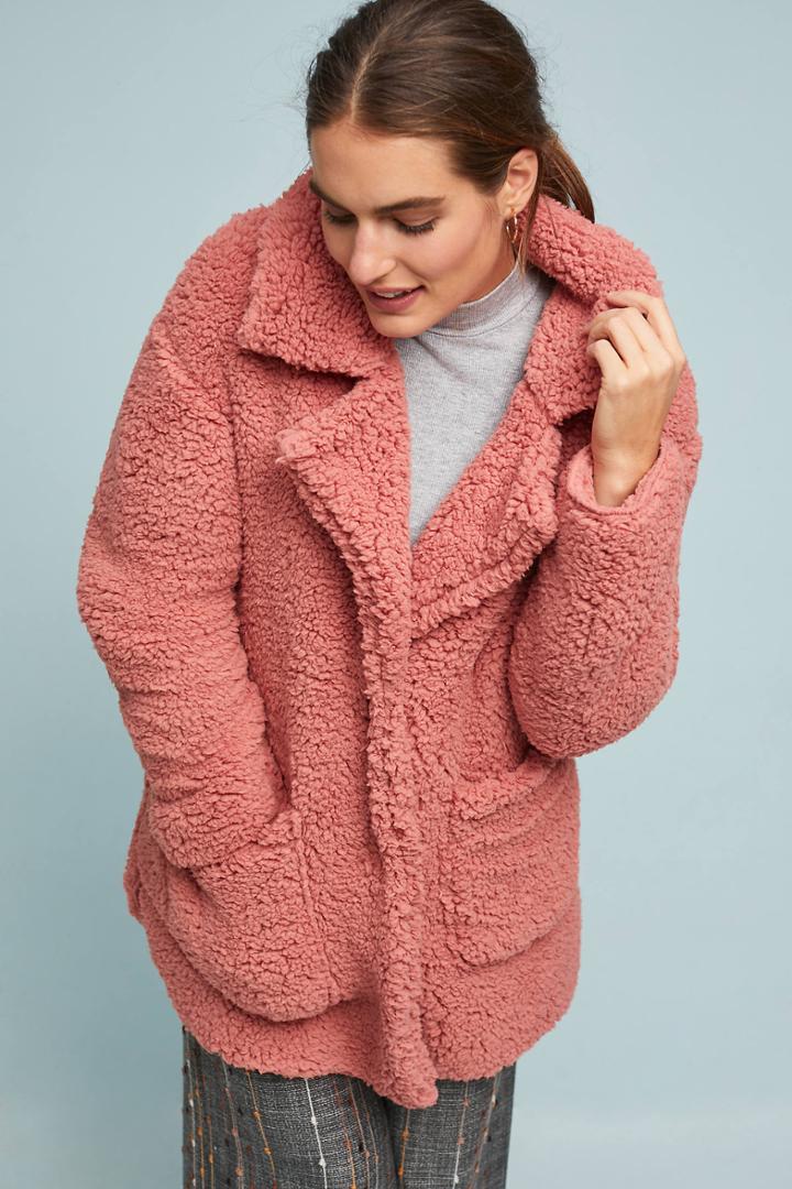 Anthropologie Rosy Sherpa Jacket