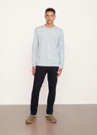 Vince Slub Stripe Long Sleeve Crew Neck Tee