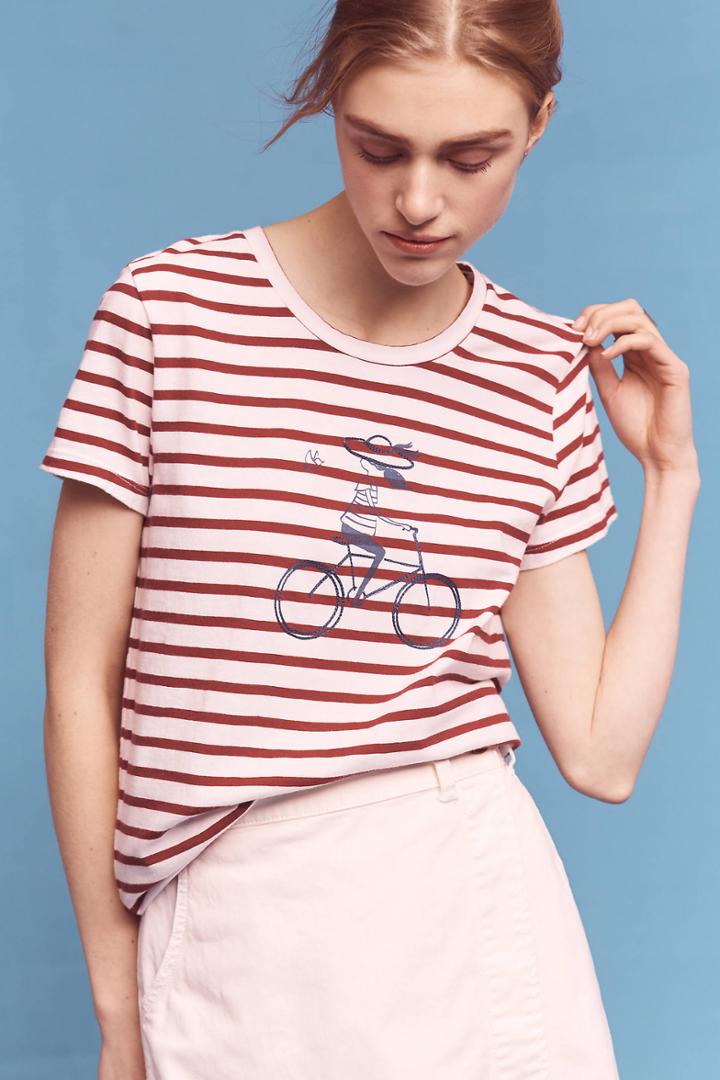 Sundry Cyclist Striped Top