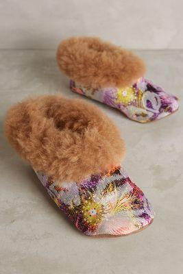 Ariana Bohling Lakah Slippers Black Motif