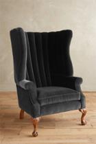 Anthropologie Velvet English Fireside Chair