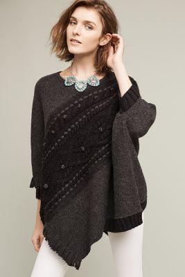 Sleeping On Snow Cabled Catillon Poncho