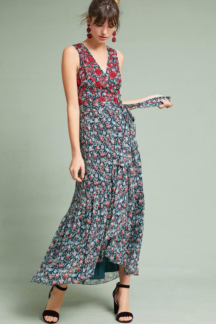 Ranna Gill Beaded Wrap Dress