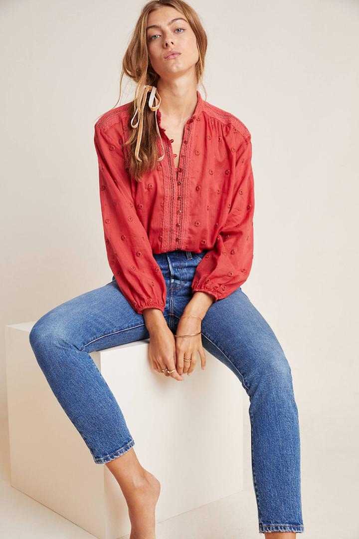 Maeve Auguste Embroidered Blouse
