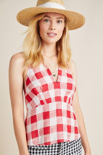 Hope For Flowers By Tracy Reese Cassia Gingham Linen Halter