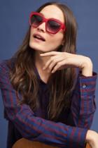 Anthropologie Ruby Red Square Glasses