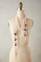Anthropologie Embroidered Bloom Skinny Scarf