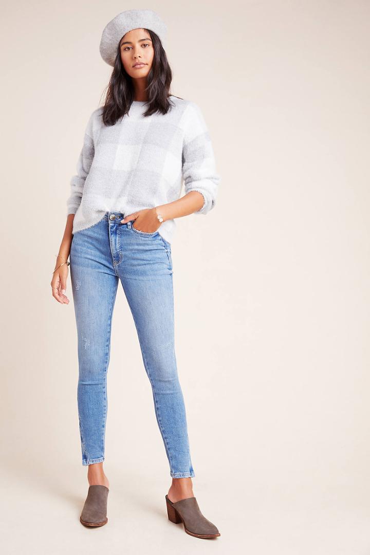 Pilcro And The Letterpress Pilcro High-rise Ankle Zip Skinny Jeans