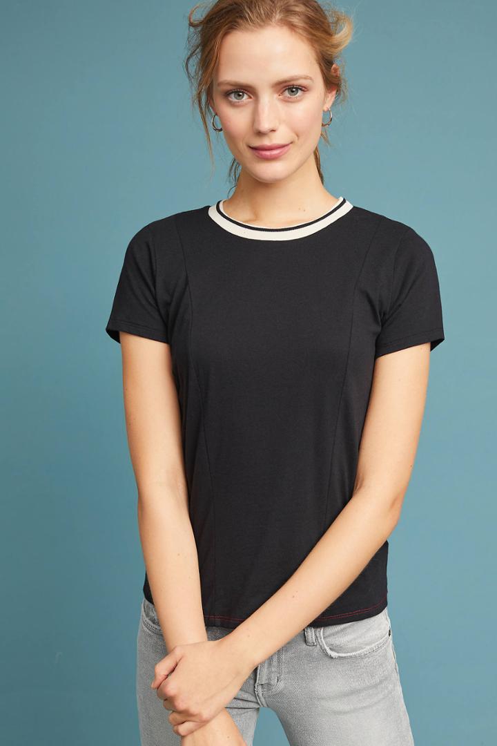 Maeve Sporty Ringer Tee
