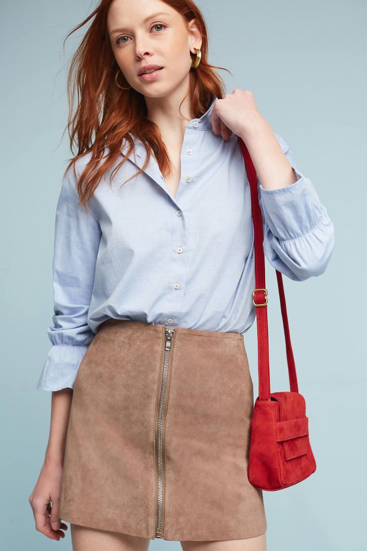 Six Crisp Days Leather Moto Mini Skirt