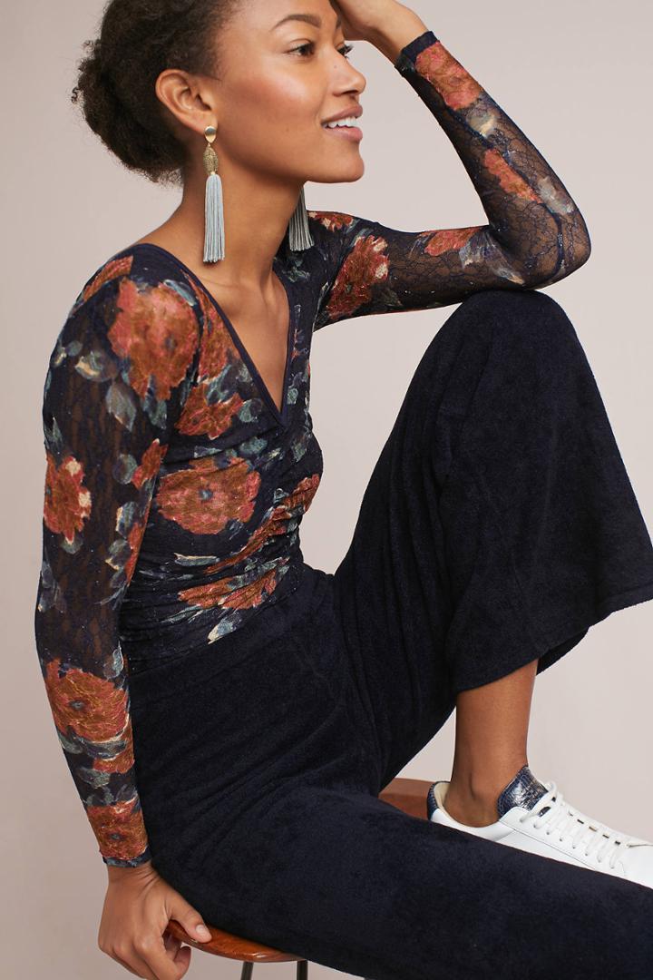 Meadow Rue Shirred Mesh Top