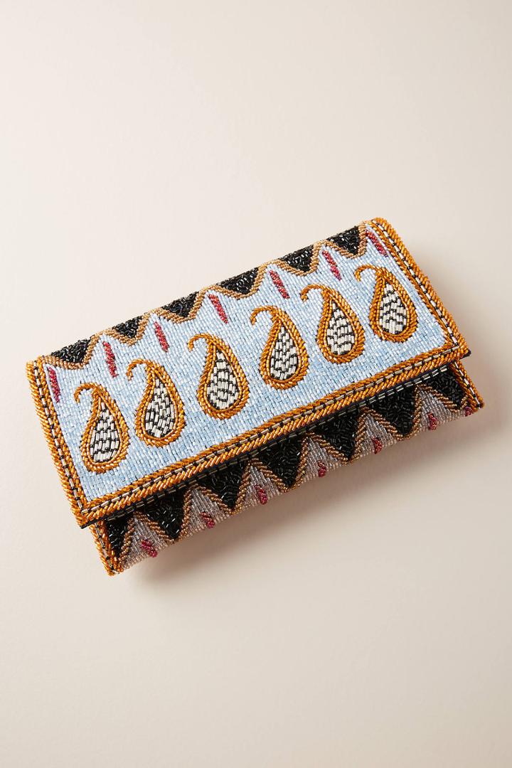 Anthropologie Paisley Beaded Clutch
