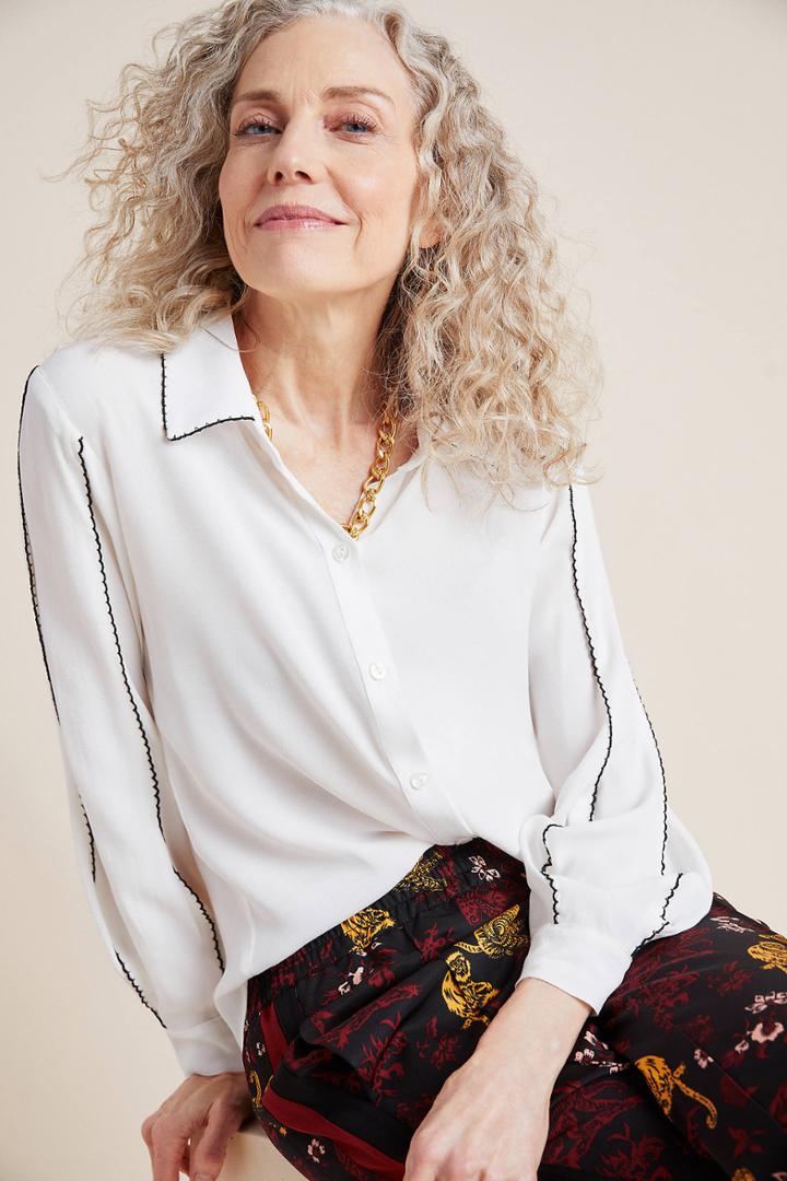 Eva Franco Scalloped Buttondown