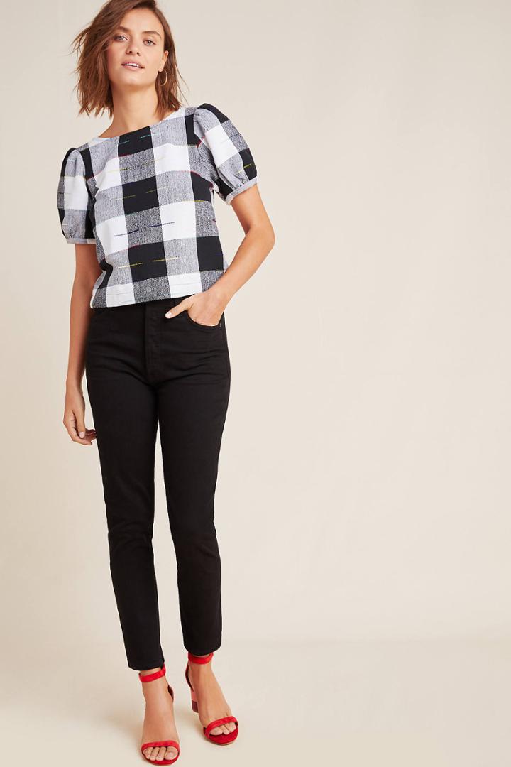Citizens Of Humanity Olivia Ultra High-rise Coated Slim Ankle Jeans