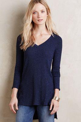 Deletta Ribbed V-neck Tunic