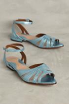 Luiza Perea Metallic Sky Blue Flats
