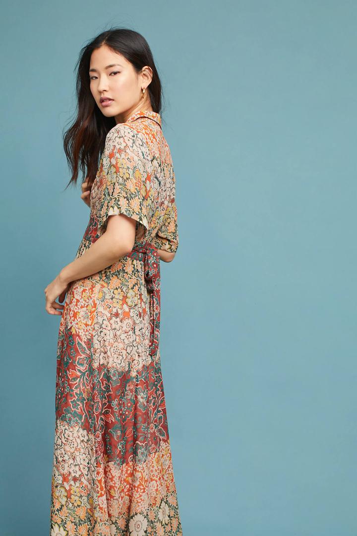 Moulinette Soeurs Printed Silk Maxi Dress