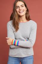 Cocoa Cashmere London Rainbow Striped Cashmere Sweater