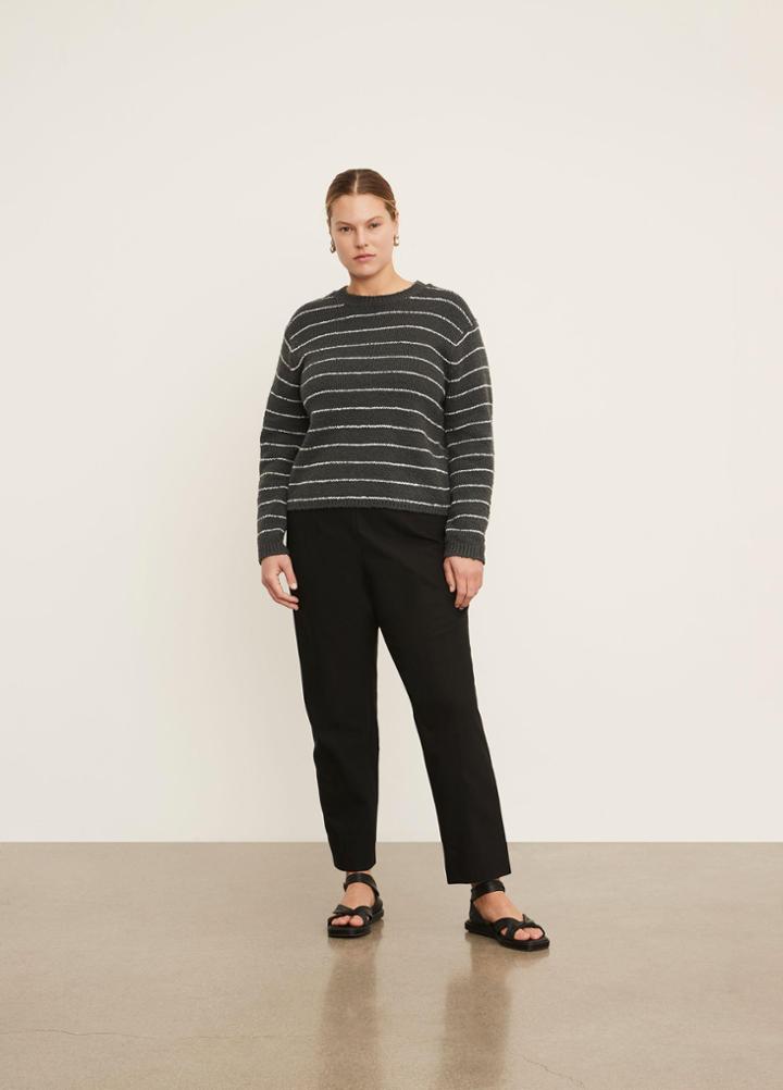 Vince Pebbled Stripe Crew Neck Sweater