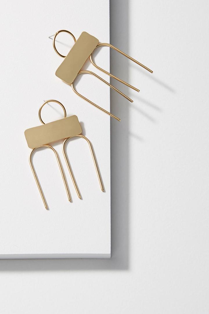 Anthropologie Forked Drop Earrings