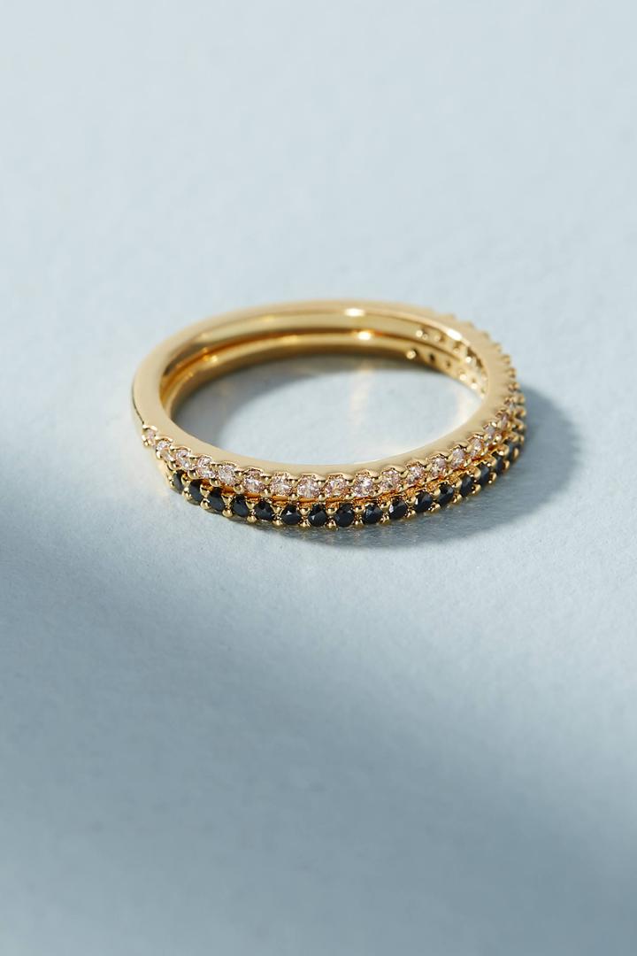 Anthropologie Double Halo Ring Set