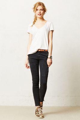 Anthropologie Current/elliot Flat Pocket Cargo Jeans