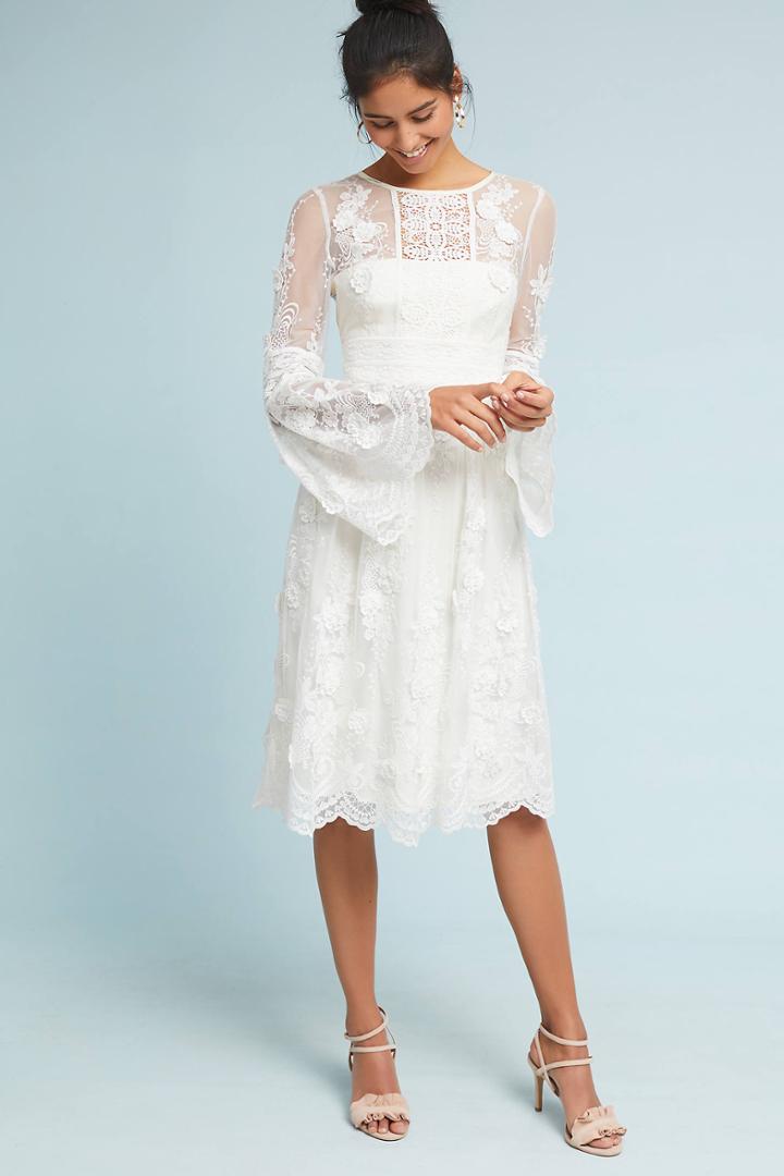 Ml Monique Lhuillier Mixed Lace Dress