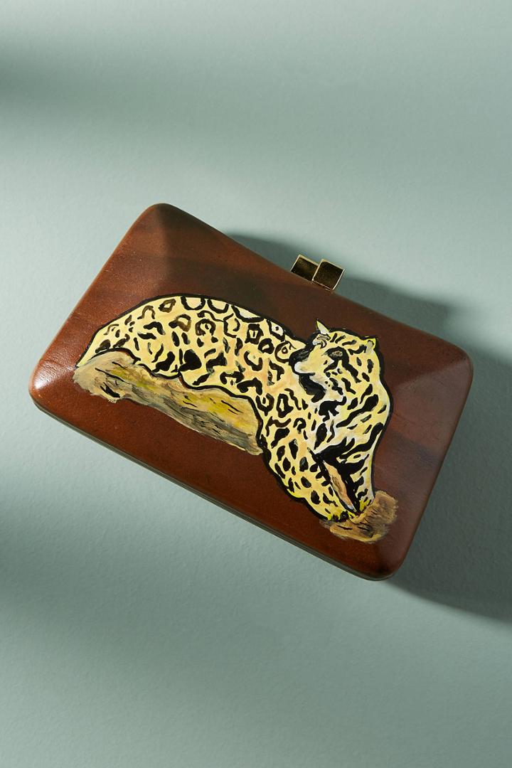 Serpui Marie Charlotte Leopard Clutch
