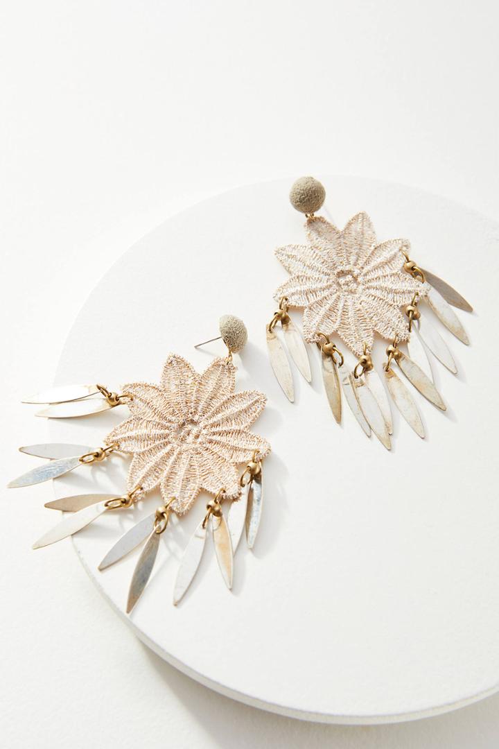 Anthropologie Charlene Floral Drop Earrings