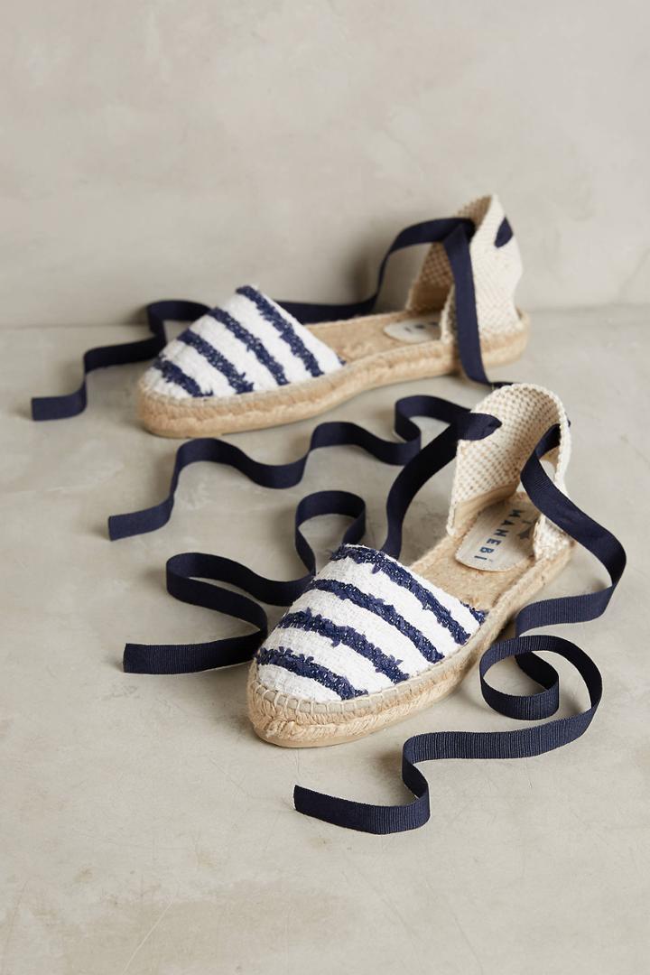 Manebi D'orsay Striped Espadrilles