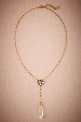 Anthropologie X Bhldn Crystal Lacrame Necklace