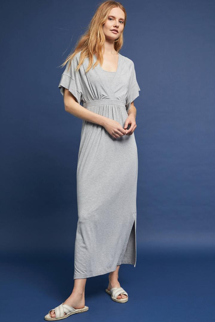 Bordeaux Knit Kimono Midi Dress
