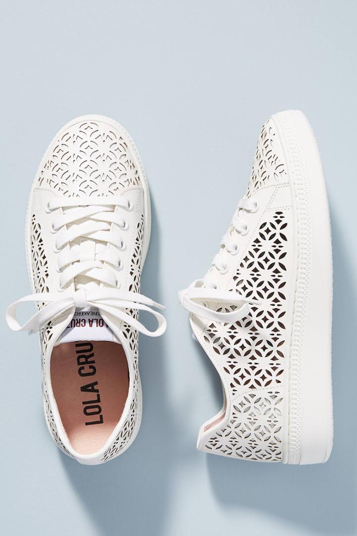Lola Cruz Lazer-cut Sneakers