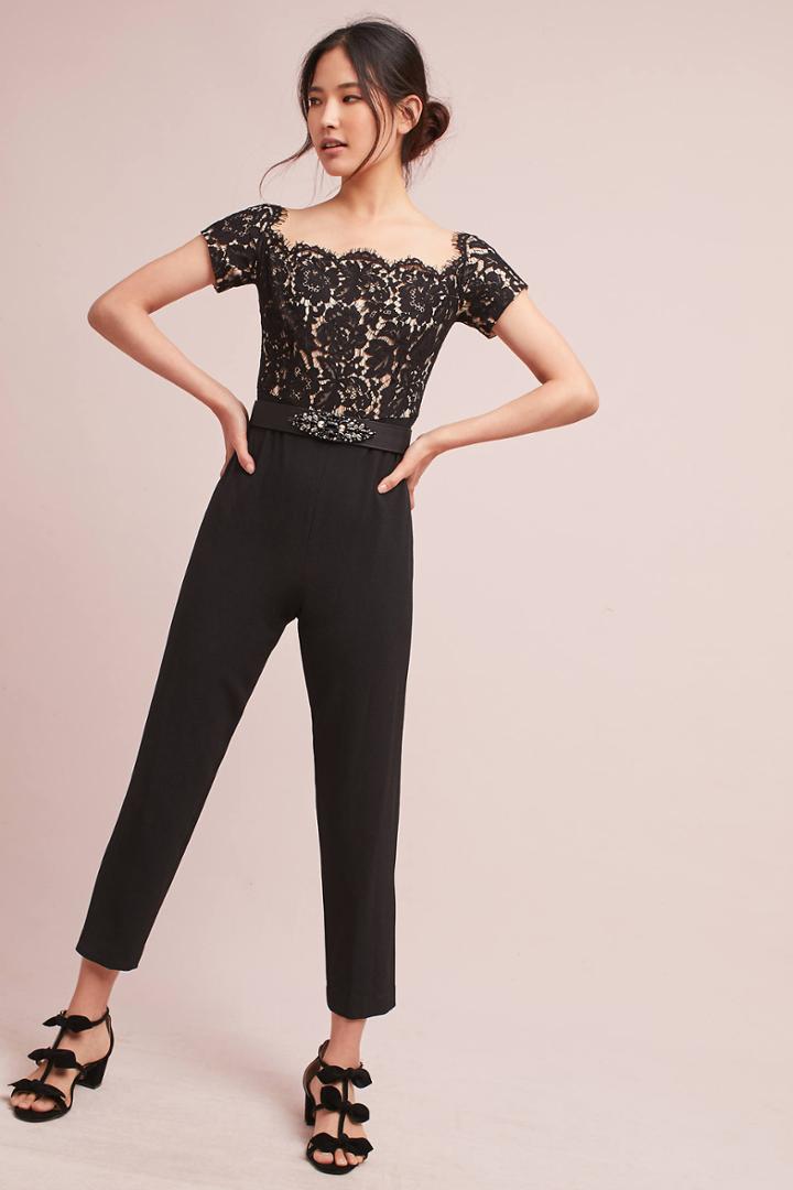 Eliza J Lace Off-the-shoulder Jumpsuit