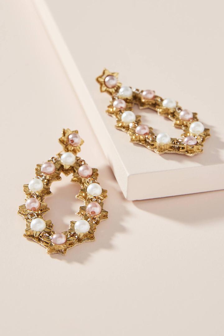 Deepa Marlene Pearl Hoop Earrings