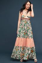 Love Binetti Silk Bustier Maxi Dress