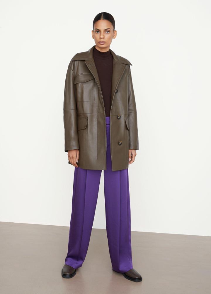 Vince Leather Utility Coat
