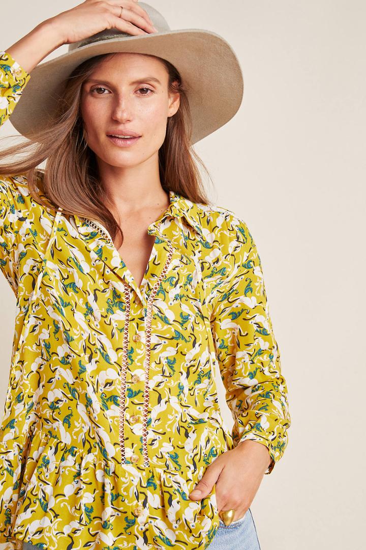 Maeve Janie Flounced Peasant Blouse