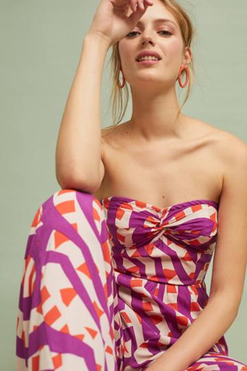 Tracy Reese X Anthropologie Strapless Geometric Jumpsuit