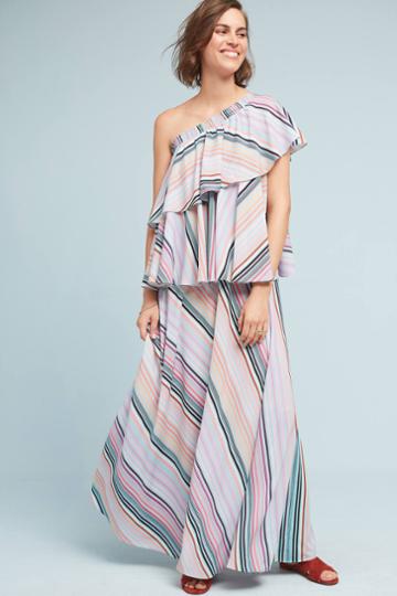 Guapa Rainbow Ruffled Maxi Dress
