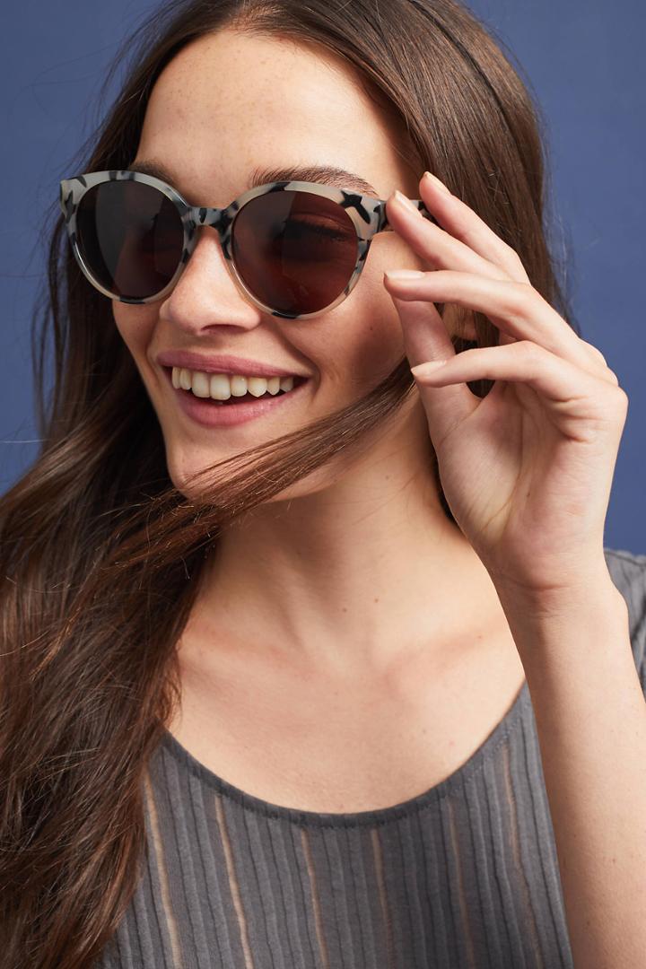 Anthropologie Leopard Round Sunglasses