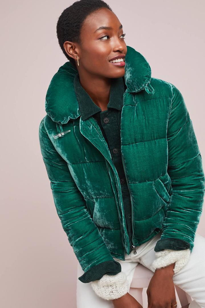 Rachel Antonoff Peggy Velvet Puffer Jacket