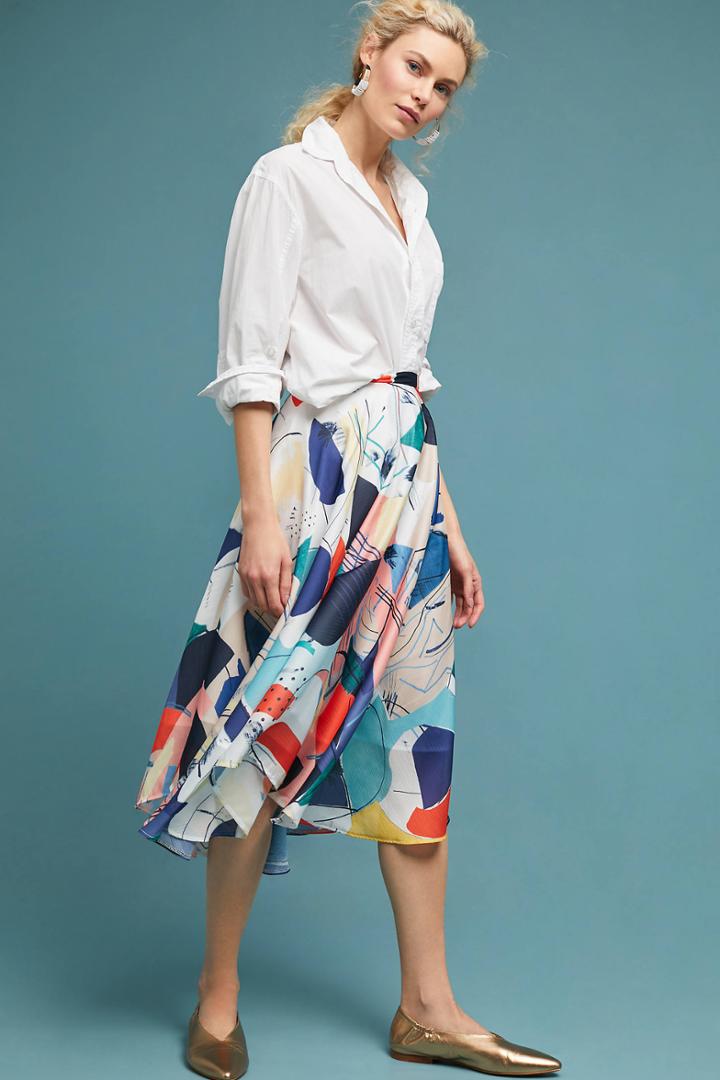 Miranda Dunn Abstract Shapes Midi Skirt