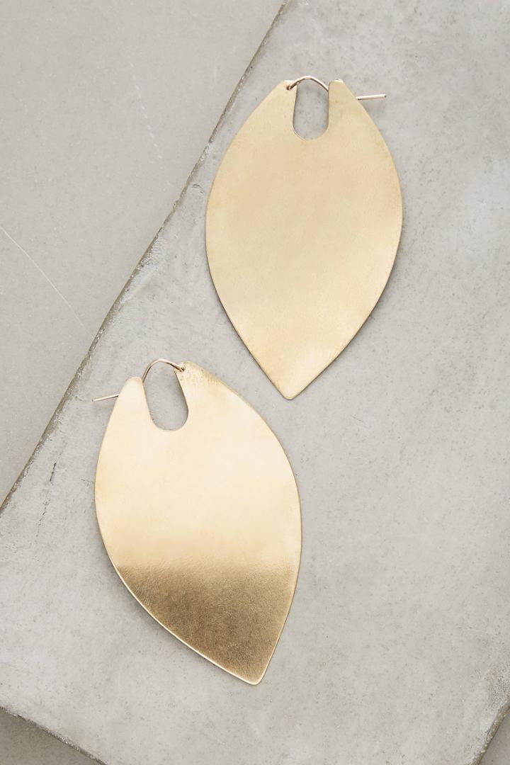 Lila Rice Brass Leaf Duo Hoops