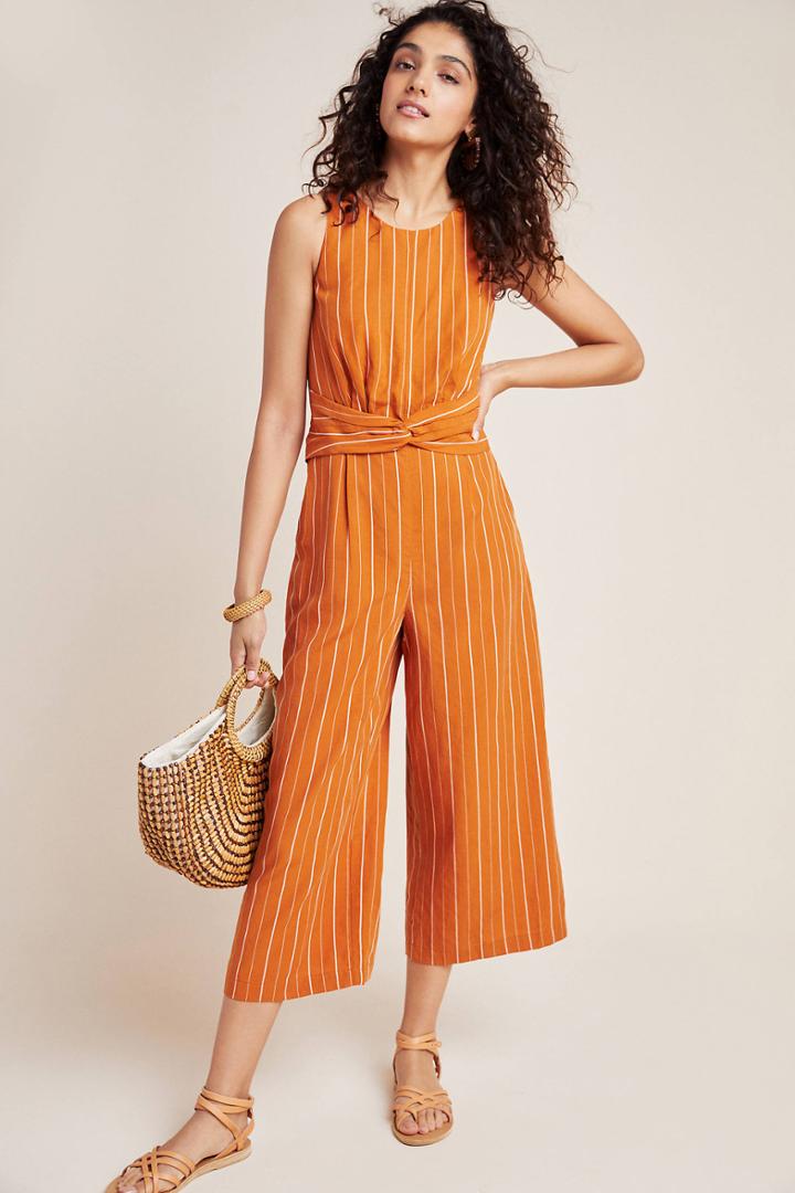Greylin Striped Sleeveless Jumpsuit